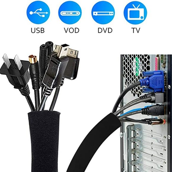 AGPTEK Cable Management Sleeve, 118" Super Long Neoprene Adjustable Cable Sleeve - Picture 4 of 7